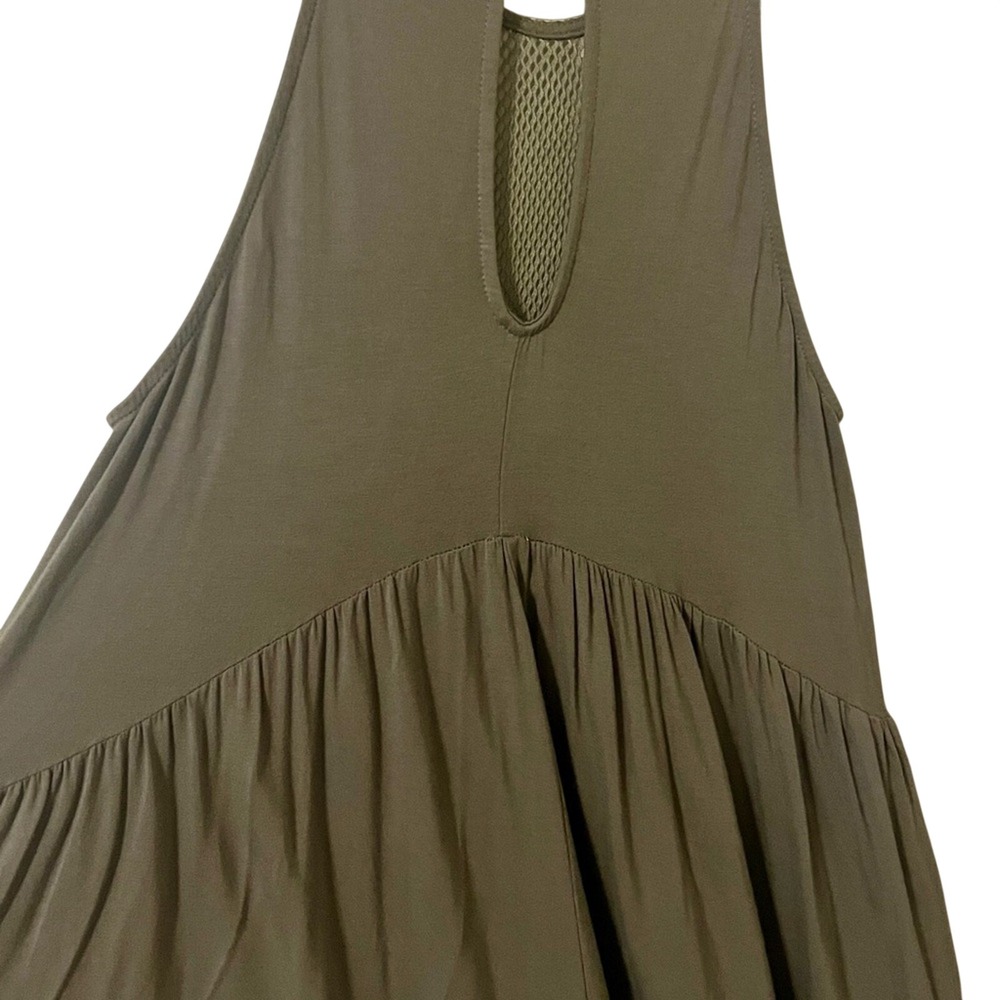 NWOT POL Olive Green Mesh Detail Tank Top - Button Missing Sz S - Picture 6 of 9